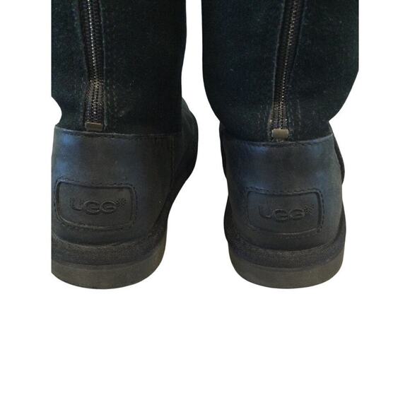 UGG Girls Jesslyn Tall Boots Sz US 3 EU 33 Kids Black Preppy Y2K Suede Shearling - Picture 10 of 14